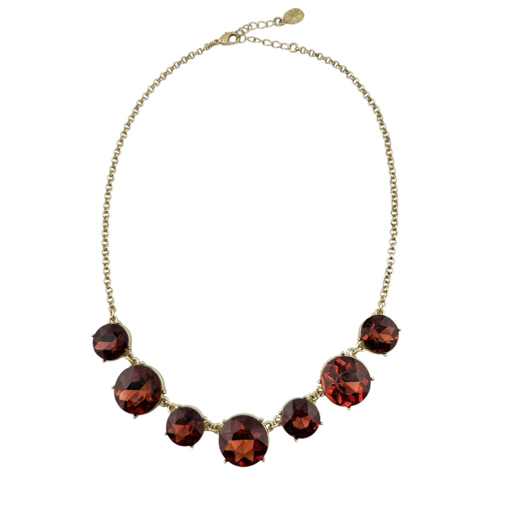 Womens Necklace Reddish Brown with Gold Tone Chain - Picture 6 of 10